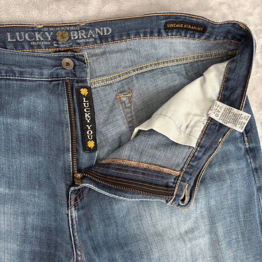 Lucky Brand Vintage Straight Jeans Mens 40x32 (Fits‎ 41x31) Blue Denim Classic - Picture 6 of 16